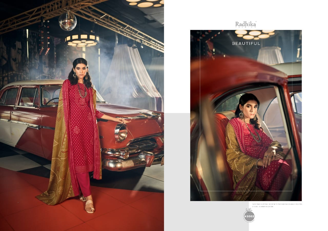 Radhika Sumyra Bandish Fancy Wear Designer Pure Pashmina Designer Print Dress Material